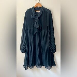 LOFT Black Pleated Dress